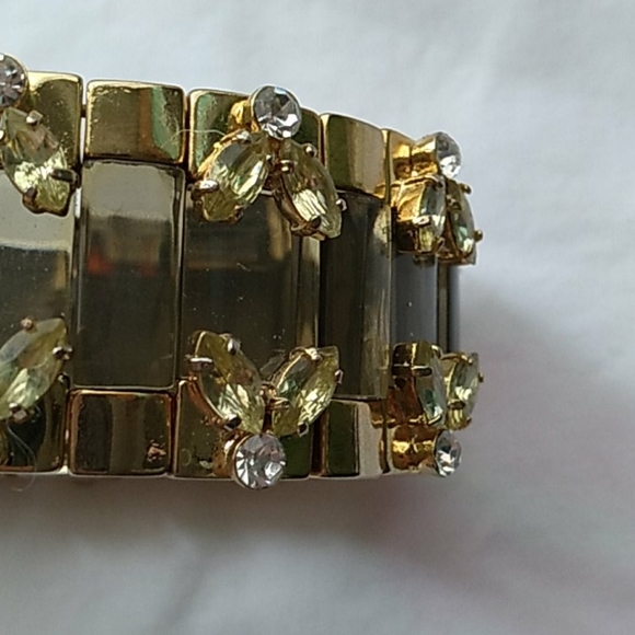 Stretch bracelet gold and smoke glass - Picture 5 of 5